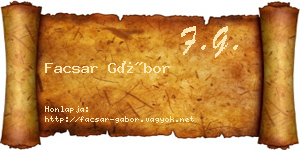 Facsar Gábor névjegykártya
